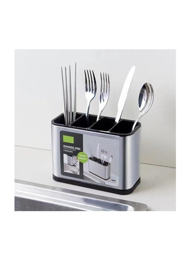 PIECE FUN Kitchenware Rack 4 Piece Kitchen Dining Room Drainage Tray Kitchen Utensils Dishes Box Tableware Organiser Tableware Rack Cleaning Area Stainless Steel Scratch-Free Stainless Steel Non-Slip  - Image 1