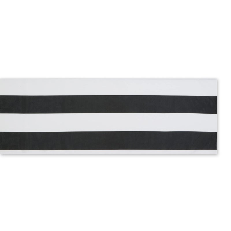 EL: TEXTILES BLACK CABANA STRIPE PRINT OUTDOOR TABLE RUNNER 14x72 - Image 3