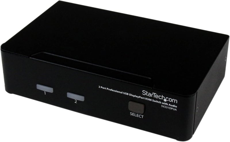 StarTech.com 2 Port DisplayPort KVM Switch with Audio - 2560x1600 @60Hz for Dual Computer Workstations - Image 1