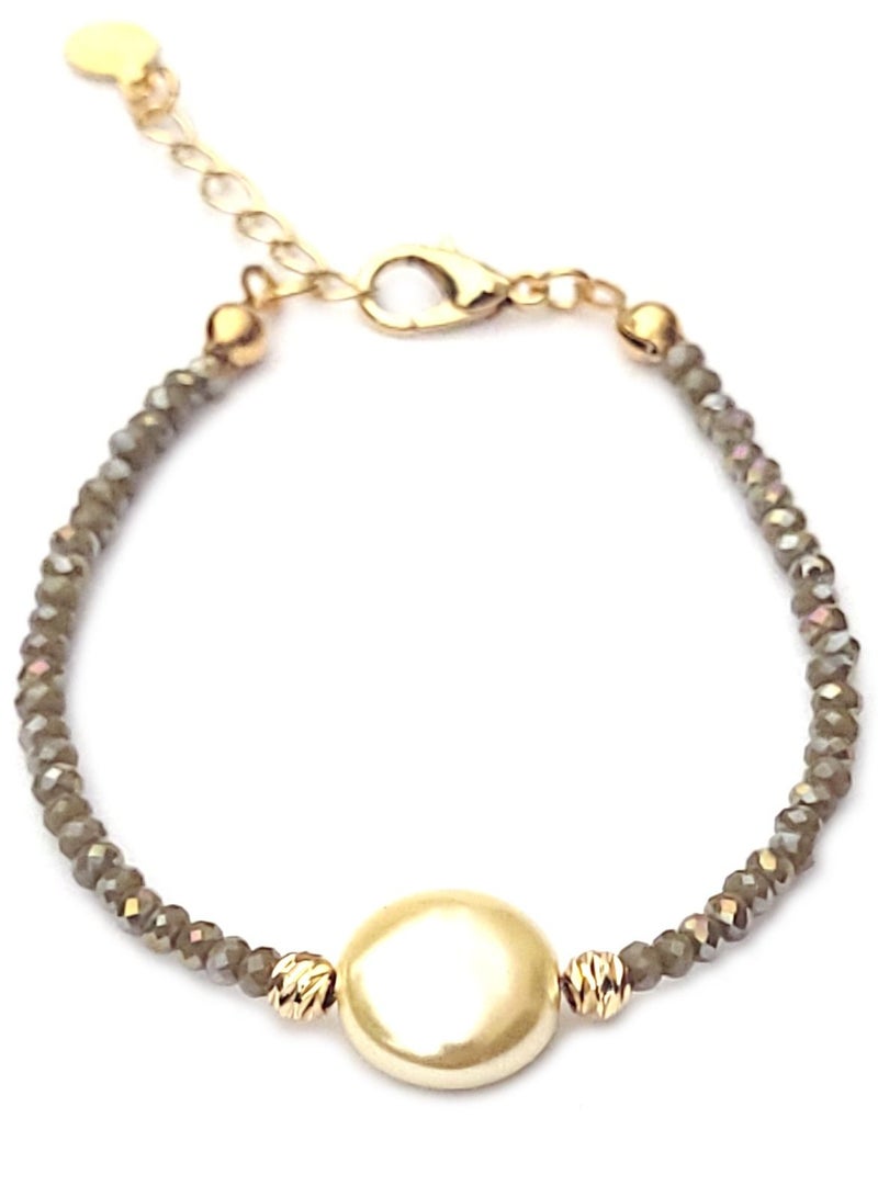 Alwan Set of 3 Crystal Bracelets with a Majorca Style Pearl - Image 3