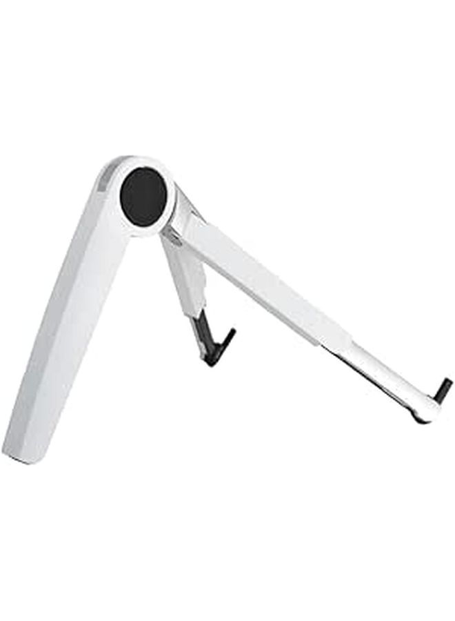 White Aluminum Alloy Laptop Cooling Stand Adjustable Foldable Portable - Image 1