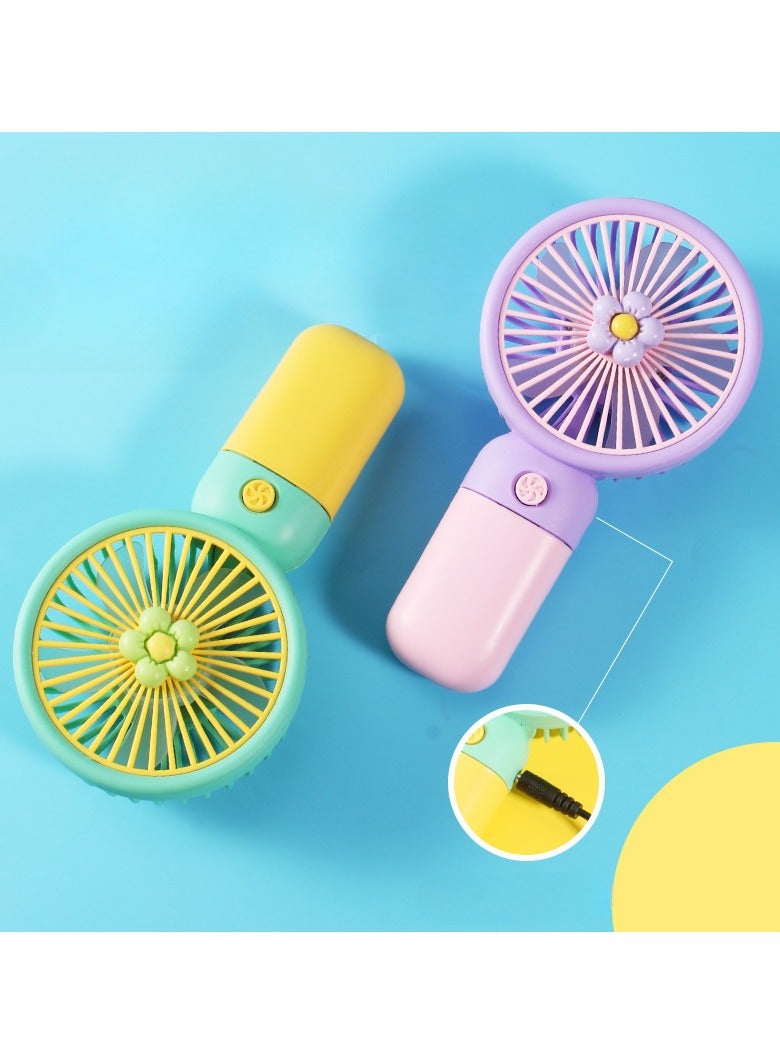 BEXOW Portable Handheld Fan - USB Rechargeable, Cool Breeze Compact Fan with Stand - Perfect for Hot Summer Days, Travel, and Desk Use - Image 2