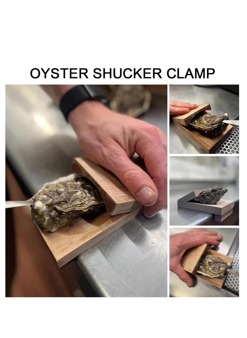 Oyster Shucking Clamp, Shucker Tool Wood Oyster Holder, Opener Shucking Block, Wooden Seafood Shucking Clip, Z-shaped Design, Multifunctional Tool, for Kitchen Home Outdoor Barbecue Camping (3PCS) - pzsku/Z19C7706C3D8A351A5559Z/45/_/1713925542/7a3df10a-0cc9-462f-9e75-ee53629e82e6