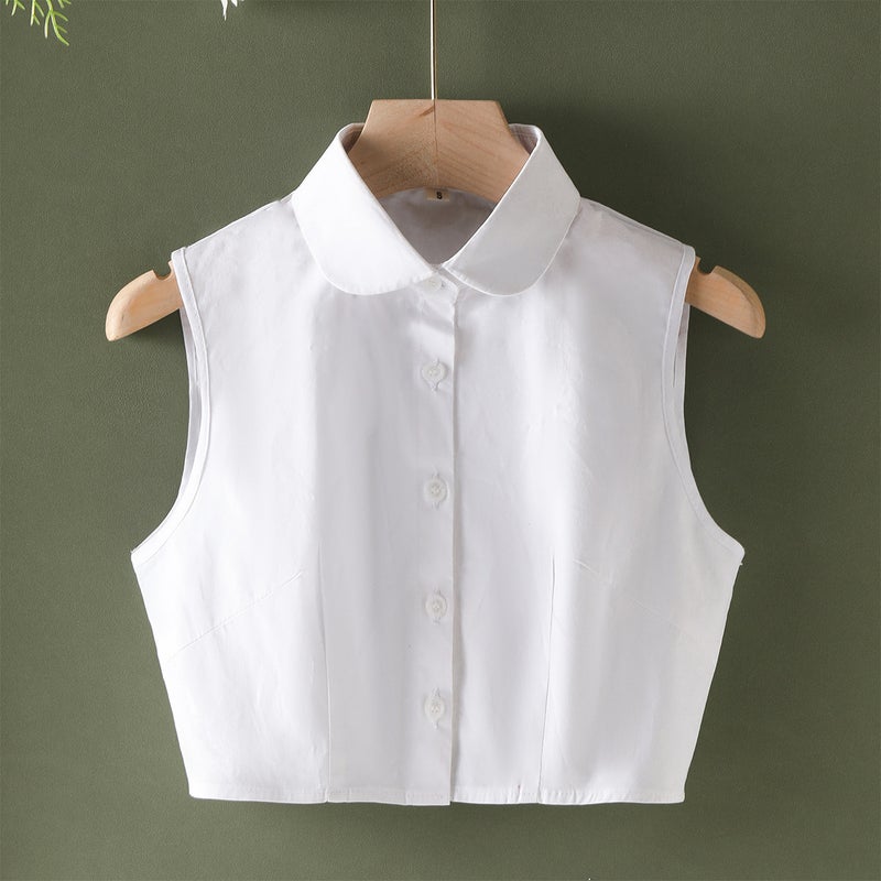 Korean Style Detachable Collar White Shirt Accessory white round neck