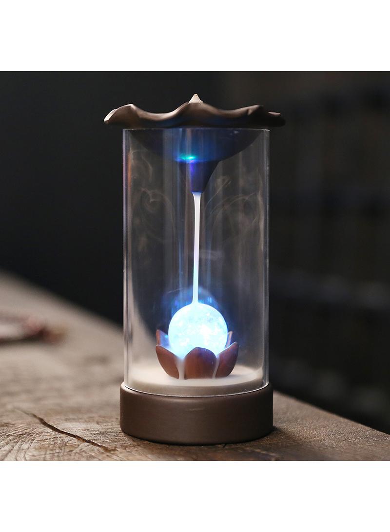 Bluejw Aromatherapy Stove Home Decor Decoration Purple Clay Reverse Flow Incense Stove Lotus Shaped Best Gift  - Image 2