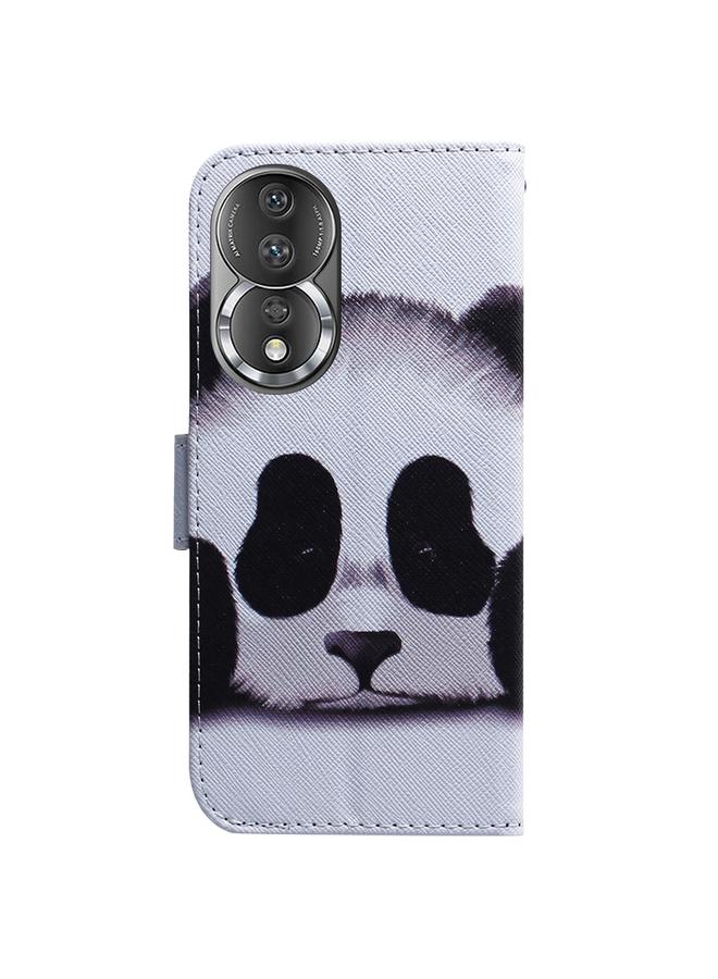 زبون جراب هاتف Honor 80 من الجلد القابل للطي برسومات ملونة - Image 3