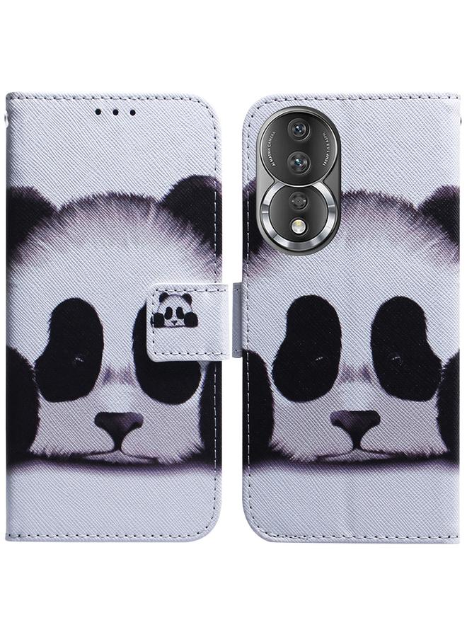 زبون جراب هاتف Honor 80 من الجلد القابل للطي برسومات ملونة - Image 1