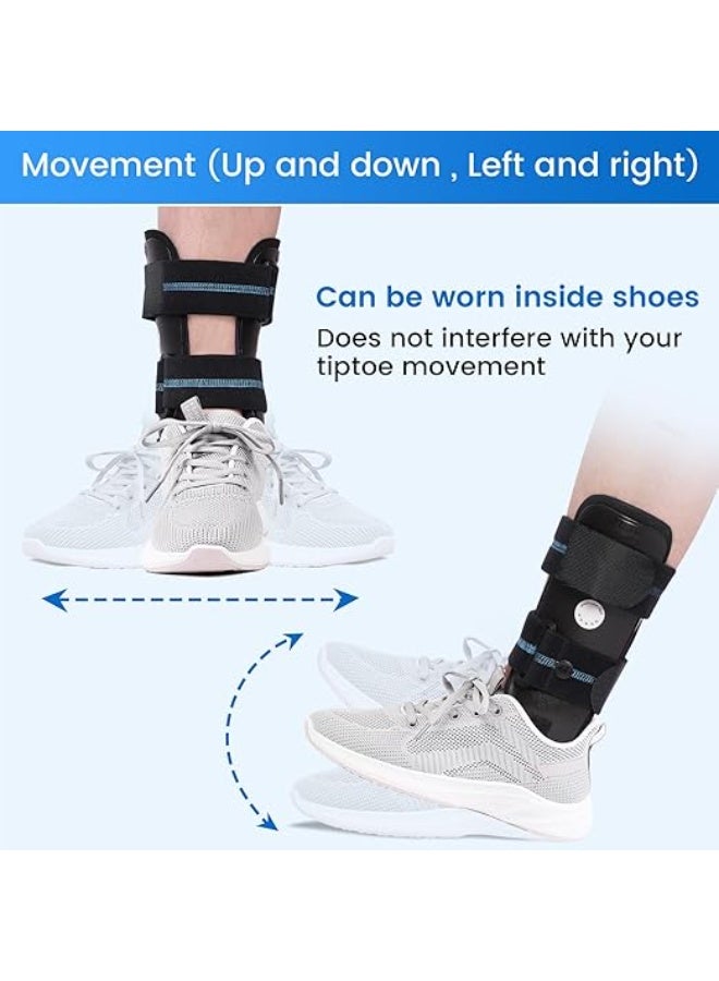 دعامة تثبيت الكاحل الطبية المبطنة بالفوم - جبيرة كاحل صلبة لعلاج الالتواءات، إصابات الأربطة والتهاب الأوتار - مثبت قدم طبي قابل للتعديل للجنسين - Image 5