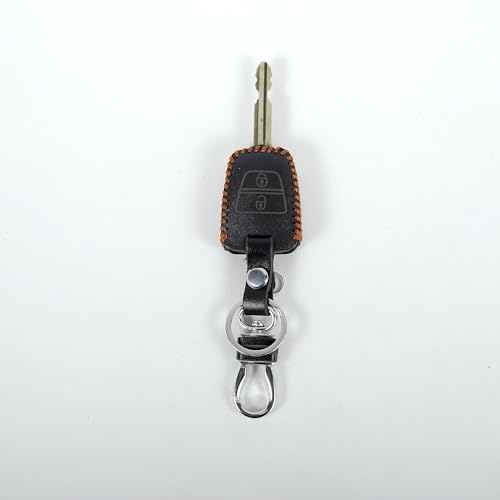 aliens world Leather Smart Car Key Cover Case with Metal Hook Keychain for i-10 Grand (Black) - Image 4