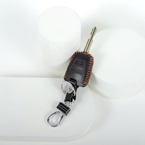 aliens world Leather Smart Car Key Cover Case with Metal Hook Keychain for i-10 Grand (Black) - Image 2