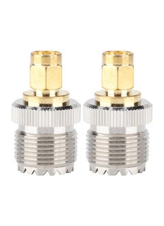 2PCS SMA Plug Male to UHF Jack Female Adapter with Nickel-plated Brass Connector