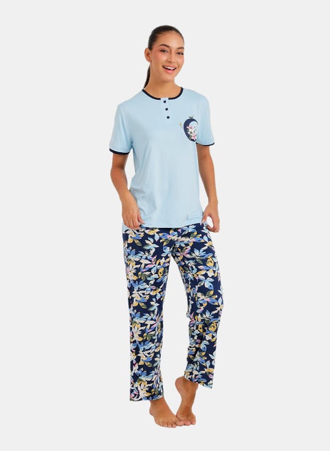 Floral Henley Pyjama Set