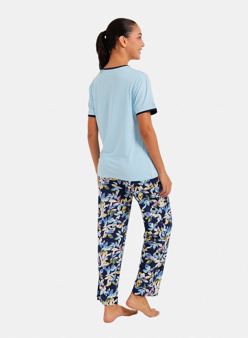 Carina Floral Henley Pyjama Set - Image 3