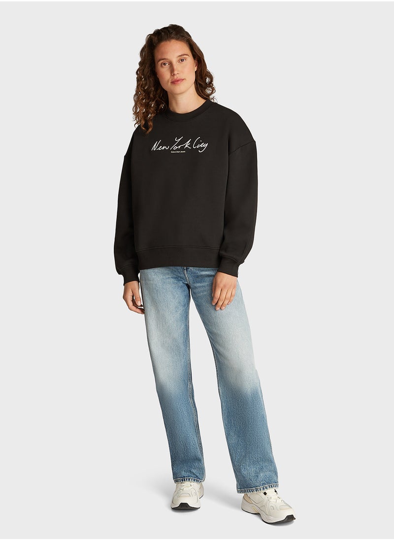 Embroidered NYC Relaxed Sweatshirt - pzsku/Z19C78BF87FE11D717ED1Z/45/_/1726657642/0fb1644a-0fd4-431e-a5cf-13b862f82d20