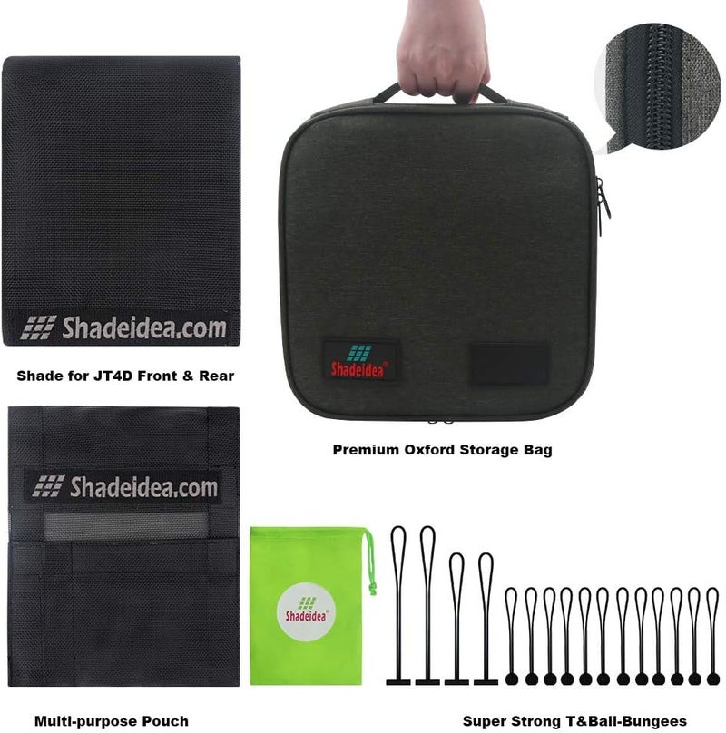 Shadeidea JT Sun Shade Top Sunshade for Jeep Gladiator (2018-2023) - Black UV Blocker with GrabBag Pouch - Image 5
