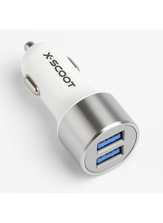 X-SCOOT Fast Car Charger XC-310 Dual USB 3.1A with LED Light + Lightning Cable – Dual Fast Charging Car Adapter - Image 2