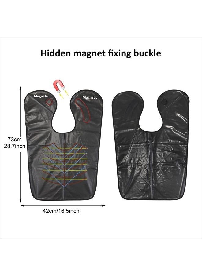floor88 - Professional Salon Cape Waterproof Hair Styling Hair Cutting Collar Stylist Magnetic Cover Hairdressing Shampoo Hair Dye Shawl Barber Shop Essentials (Black) - Image 1