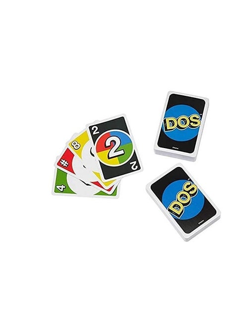 UNO DOS Card Game, Suitable for All Ages, Fun and Challenging Family Game Enthusiasts, Perfect for Game and Entertainment Sessions at Home or with Friends.