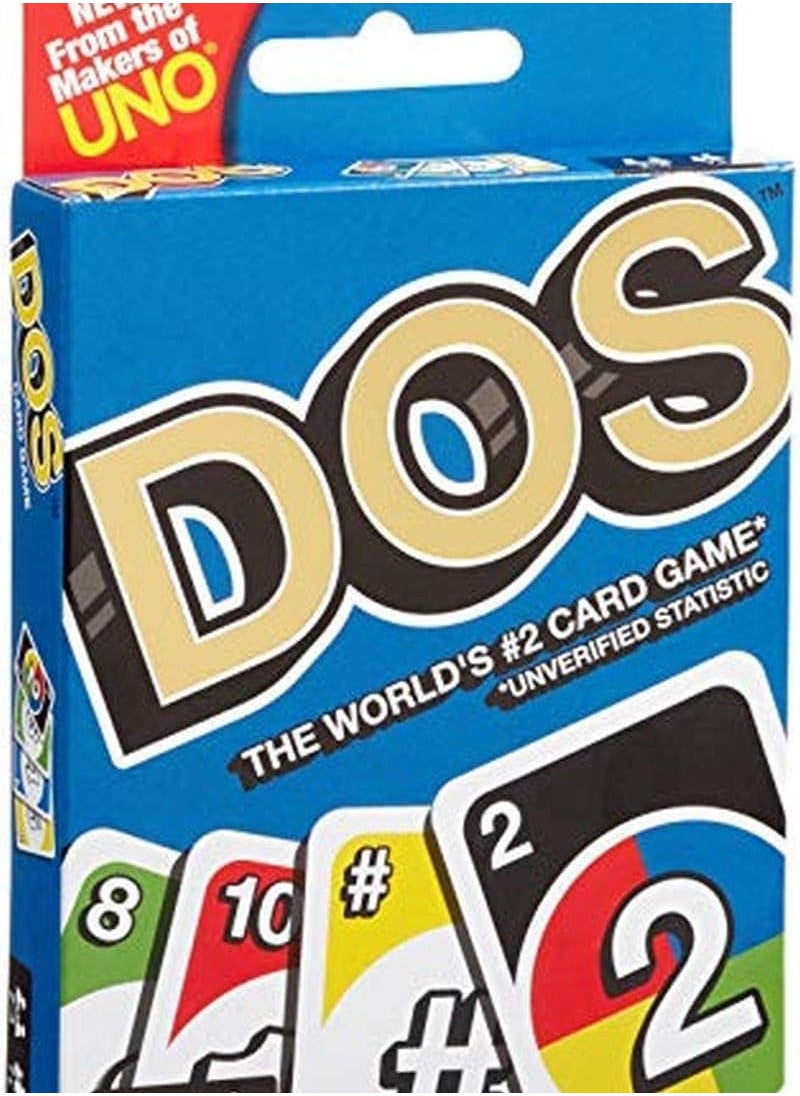 UNO DOS Card Game, Suitable for All Ages, Fun and Challenging Family Game Enthusiasts, Perfect for Game and Entertainment Sessions at Home or with Friends.
