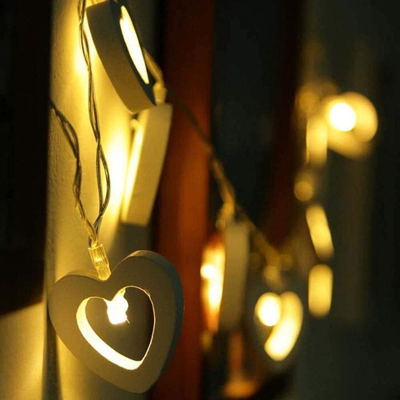 Lexton Lexton Heart Shaped 18 Led String Light Plug SourcedWarm White for Indoor Outdoor Decorations  - Image 4
