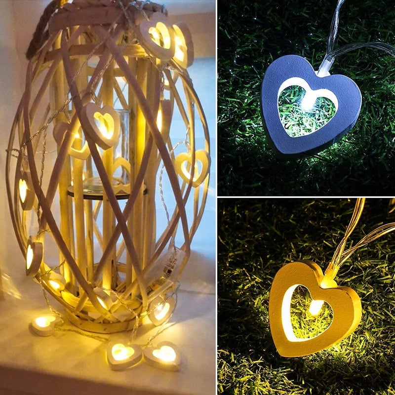 Lexton Lexton Heart Shaped 18 Led String Light Plug SourcedWarm White for Indoor Outdoor Decorations  - Image 2