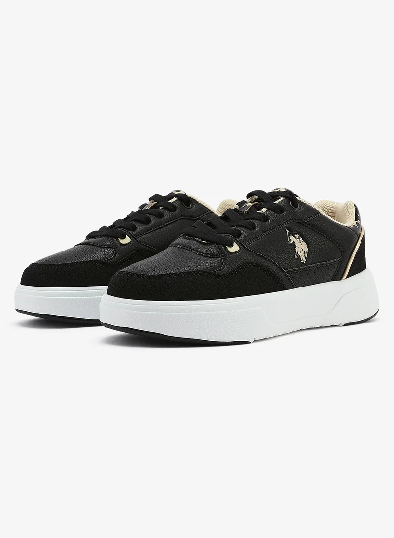 U.S. Polo Assn. Women's Black Sneakers - Bold Rugged Style Shoes with Durable Sole for Outdoor Wear