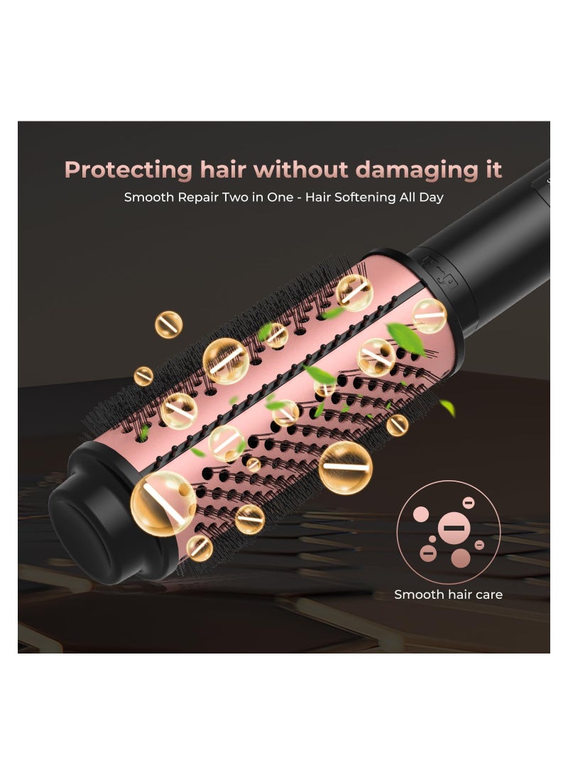 SOLARAE 3 in 1 Thermal Brush, Curling Brush Curling Iron with Ceramic Tourmaline & PTC Heater, 5 Temps LCD Display Heated Round Brush, 1.25/1.5/1.75 Inch Detachable Thermal Round Brush Hair Styling Tools Set - Image 2