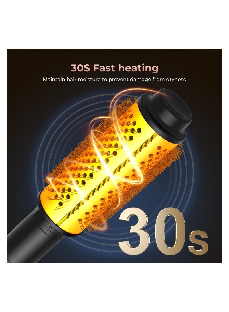 SOLARAE 3 in 1 Thermal Brush, Curling Brush Curling Iron with Ceramic Tourmaline & PTC Heater, 5 Temps LCD Display Heated Round Brush, 1.25/1.5/1.75 Inch Detachable Thermal Round Brush Hair Styling Tools Set - Image 4