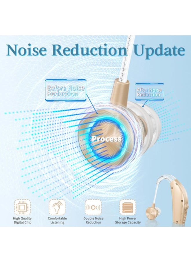 Jccgoo Hearing Aids, Hearing Aids for Seniors with Noise Cancelling and Volume Control, Rechargeable Hearing Aids for Hearing Loss with Charging Case  - Image 2