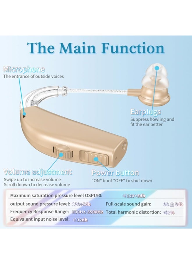 Jccgoo Hearing Aids, Hearing Aids for Seniors with Noise Cancelling and Volume Control, Rechargeable Hearing Aids for Hearing Loss with Charging Case  - Image 5