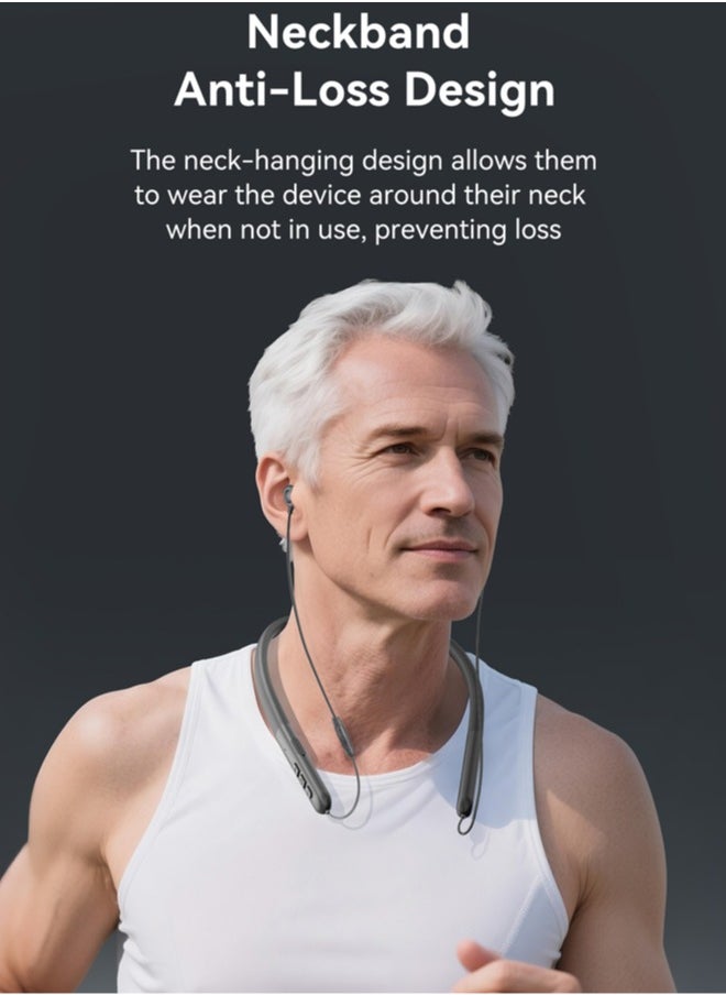 Jccgoo - Neckband Bluetooth Hearing Aids with 16-Channel DSP Chip, Clear Sound, Comfortable Fit, Supports Calls & Music, Up to 100h Standby - Image 1