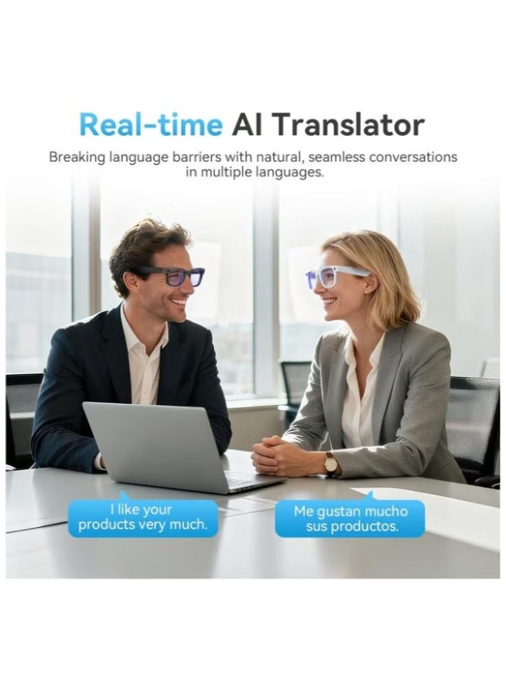 BLAZINGLY Smart Recording Glasses with AI Assistant, 16GB Storage, Dual Mics, Noise Cancellation, Long Battery - Image 3