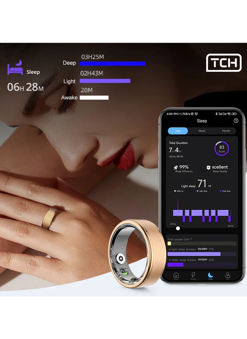 TCH TCH Smart Ring R10 - Health & Fitness Tracker for Men and Women, Sleep Monitoring, Heart Rate Oxygen, Pressure, Stress Tracking, Waterproof, 7 Days Battery Life Family Care Android+IOS  - Image 3