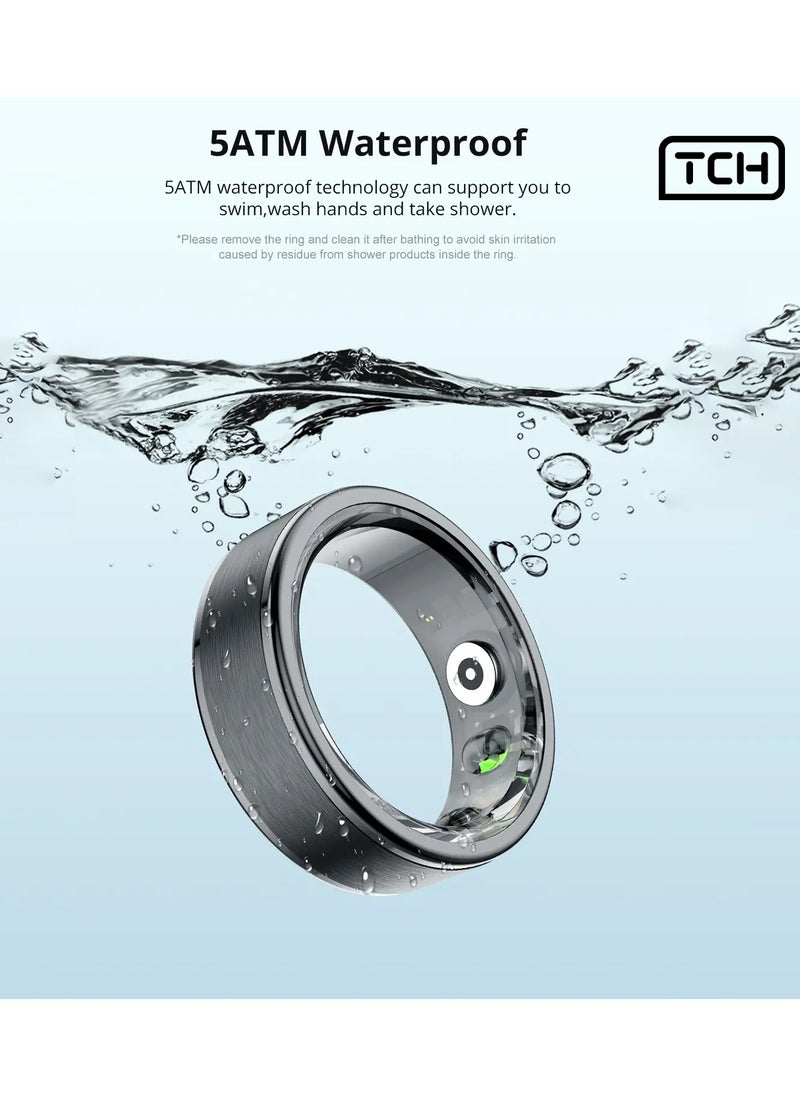 TCH TCH Smart Ring R10 - Health & Fitness Tracker for Men and Women, Sleep Monitoring, Heart Rate Oxygen, Pressure, Stress Tracking, Waterproof, 7 Days Battery Life Family Care Android+IOS  - Image 4