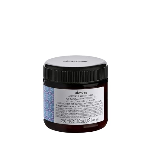 Davines Alchemic Conditioner Silver Color Depositing Purple Cream for Platinum Cool Blonde Hair Neutralizes Yellow Hydrates with Jojoba Oil 845 Fl Oz - Image 1