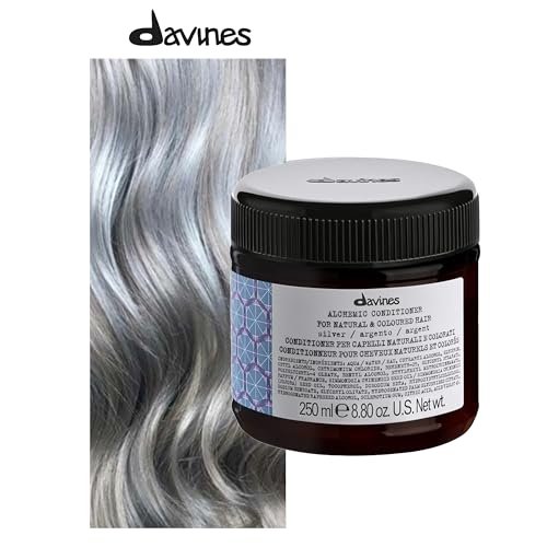 Davines Alchemic Conditioner Silver Color Depositing Purple Cream for Platinum Cool Blonde Hair Neutralizes Yellow Hydrates with Jojoba Oil 845 Fl Oz - Image 3