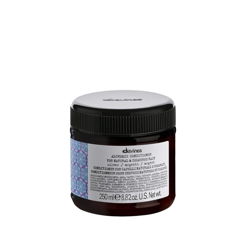 Davines Alchemic Conditioner Silver Color Depositing Purple Cream for Platinum Cool Blonde Hair Neutralizes Yellow Hydrates with Jojoba Oil 845 Fl Oz - Image 2
