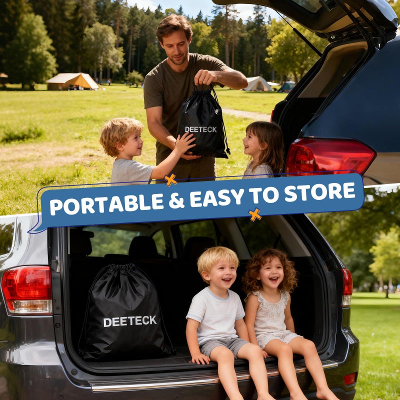 Deeteck Inflatable Toddler Travel Bed - Kids Air Mattress with Car Design,Toddler Blow Up Mattress for Baby Camping, Travel, Hotel, Grandma's Sleepovers or Home Use, Includes Electric Pump - Image 4