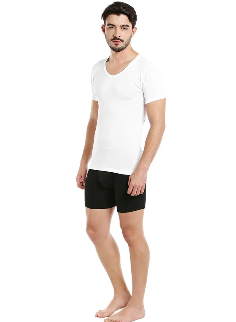 BYC MEN'S V-NECK COTTON UNDERSHIRT (PACK OF 3) - WHITE