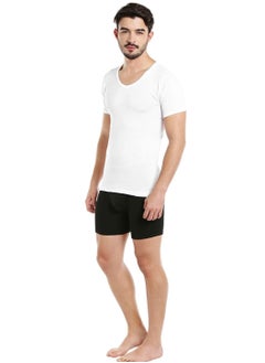 BYC MEN'S V-NECK COTTON UNDERSHIRT (PACK OF 3) - WHITE  - Image 4