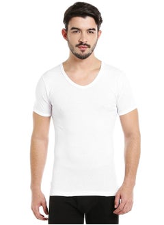 BYC MEN'S V-NECK COTTON UNDERSHIRT (PACK OF 3) - WHITE  - Image 3