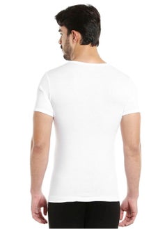 BYC MEN'S V-NECK COTTON UNDERSHIRT (PACK OF 3) - WHITE  - Image 5