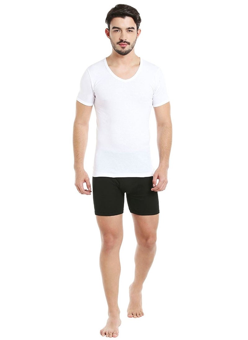 BYC MEN'S V-NECK COTTON UNDERSHIRT (PACK OF 3) - WHITE  - Image 2