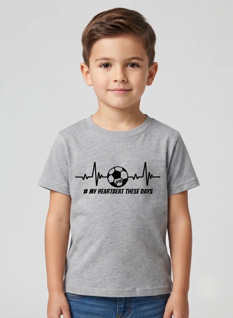 بيبي كلو Grey Football Heartbeat Graphic Kids T-Shirt