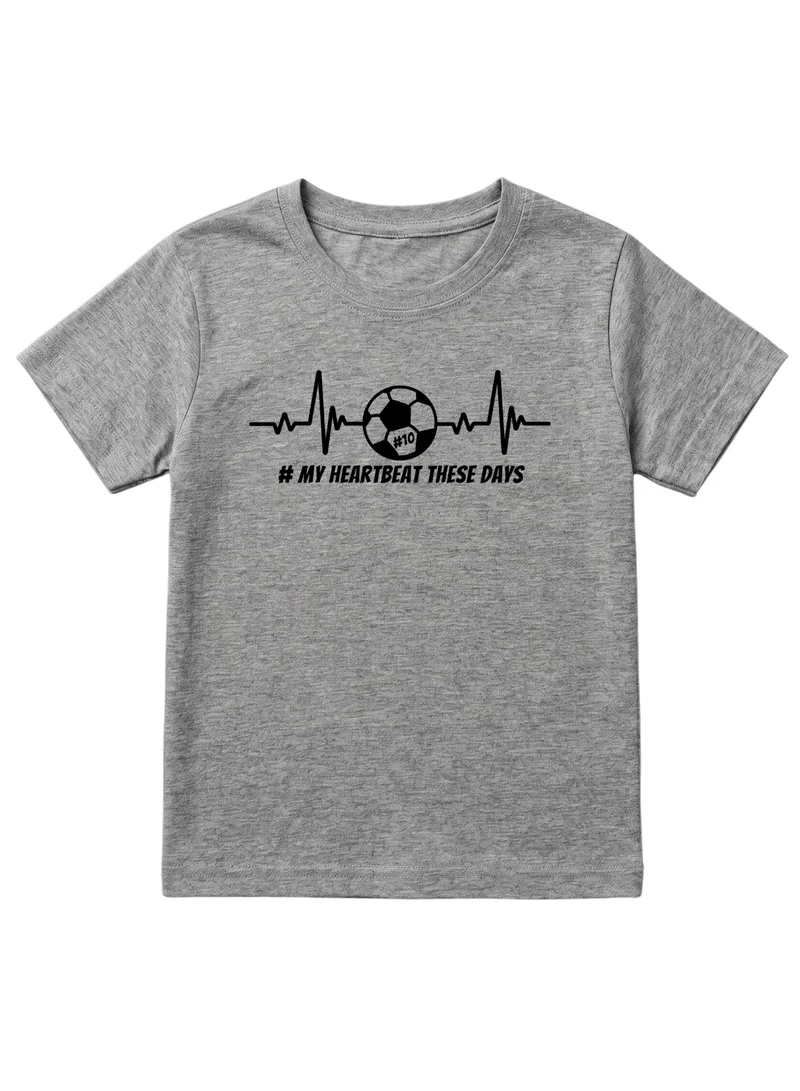 بيبي كلو Grey Football Heartbeat Graphic Kids T-Shirt