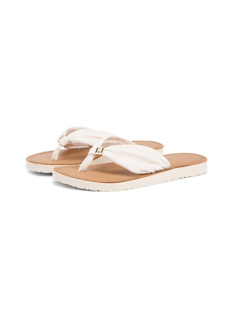 TOMMY HILFIGER TH Monogram Plaque Hemp Flip-Flops - Image 2