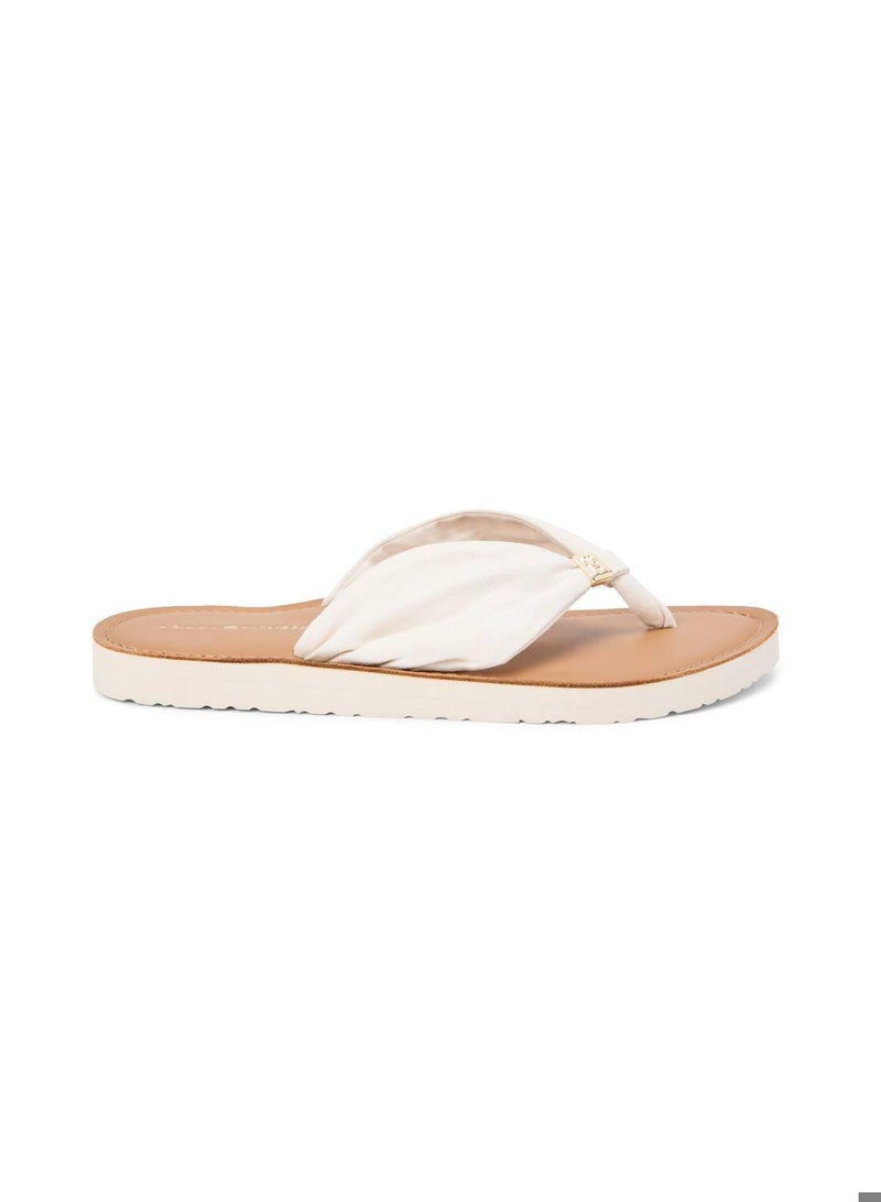 TOMMY HILFIGER TH Monogram Plaque Hemp Flip-Flops - Image 1