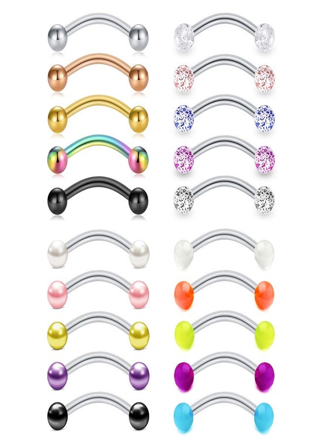 Mayhoop 16G Stainless Steel Daith Rook Earring 8mm 10mm Curved Barbell Eyebrow Rings Piercing Jewelry For Women Men 20Pcs - Image 1