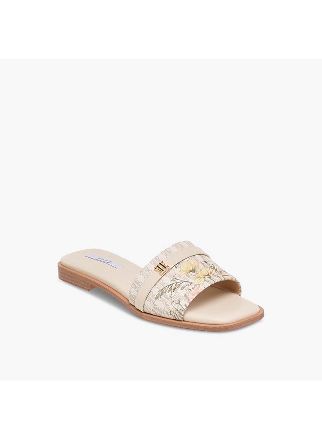ELLE Women's Floral Print Slip-On Flat Sandals - Image 2