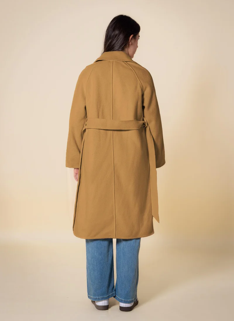 SHAPES Yellow SOFT OVERSIZED COAT for Women | Best Price UAE